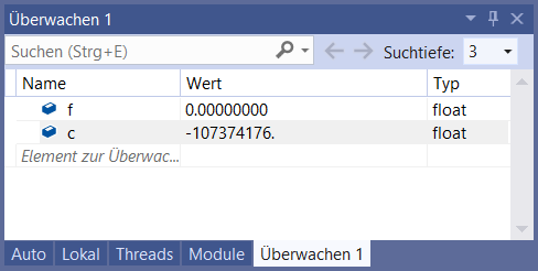 Ausgabebereich: Überwachen 1